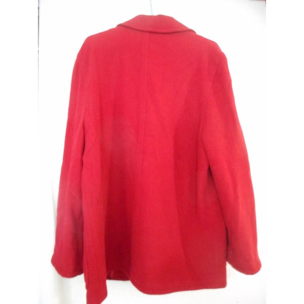 Vintage Red Wool cashmere blend Lined Coat Size 12 - Picture 5 of 5